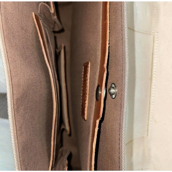 SEVENTY EIGHT PERCENT 2011 Italian Vegan Leather Dimitri Satchel White/Brown - Picture 10 of 12